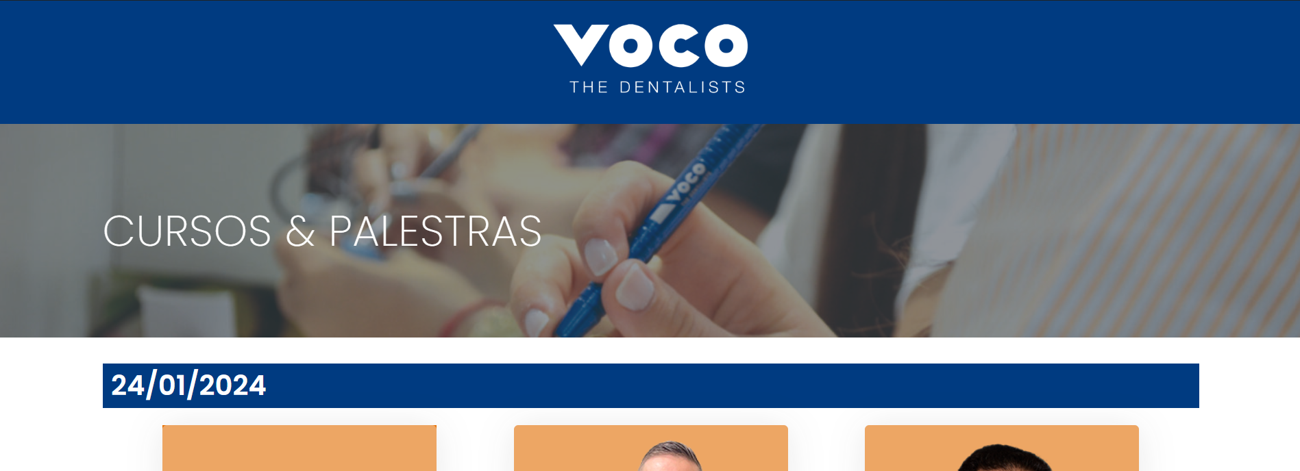 Página inicial do website Cursos VOCO