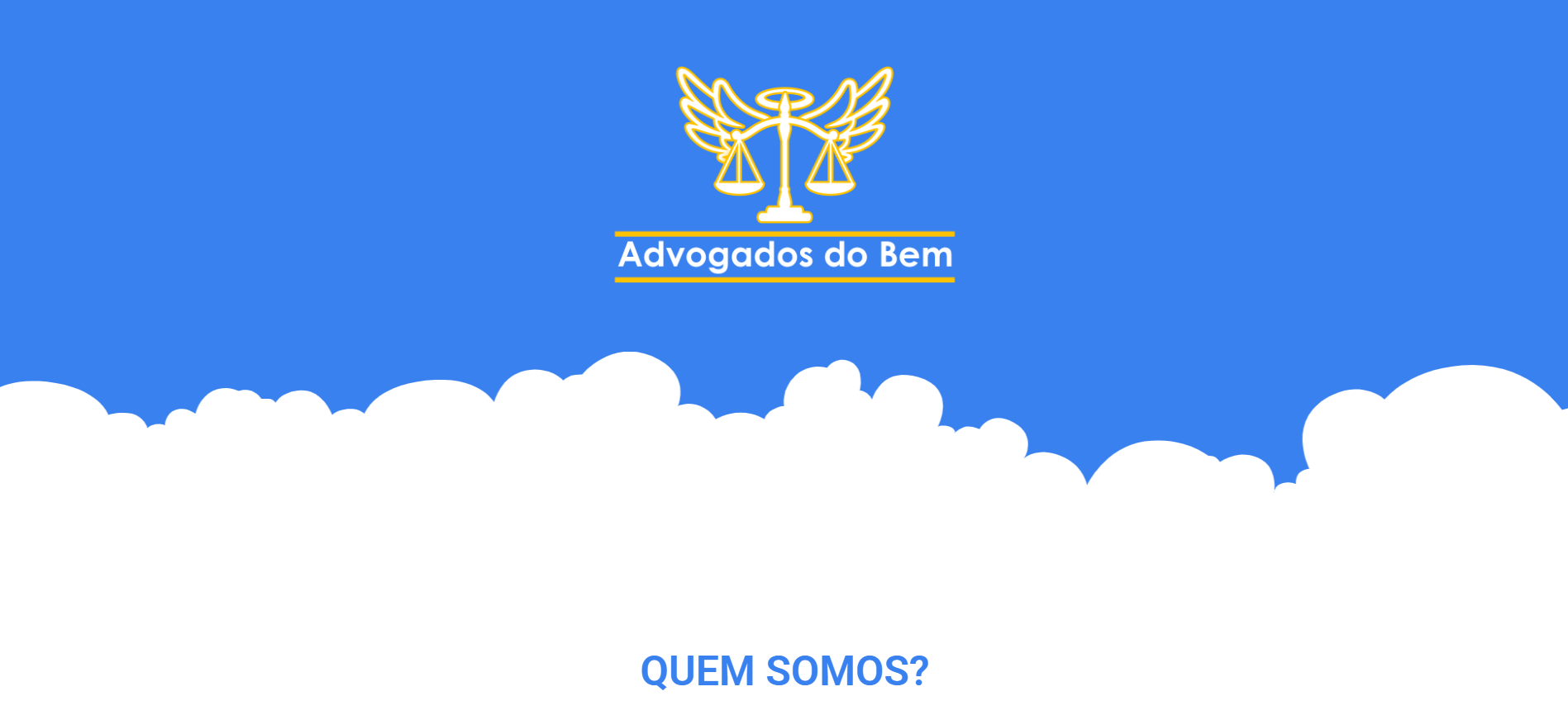 Página inicial do website Advogados do Bem
